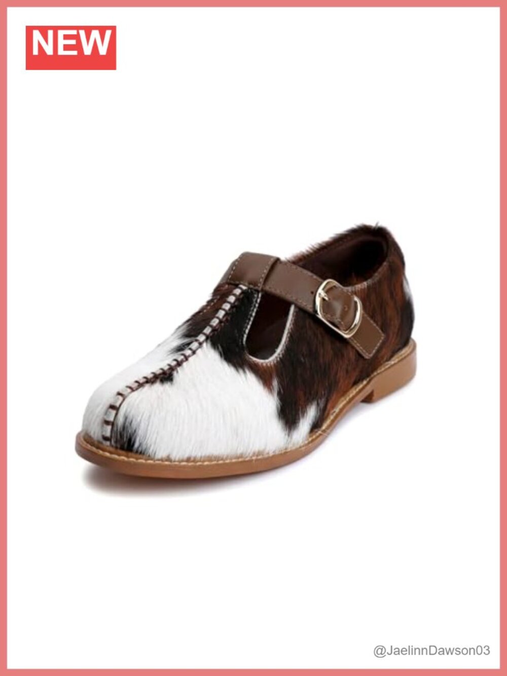 Genuine Calf Hair Cow Print Loafers with Arch Support
